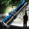 Multi-functional   Light LED Long-range  Zoom Flashlight, Plastic USB Rechargeable  Outdoor Camping, Fishing, Hunting, Climbing, Adventure Emergency