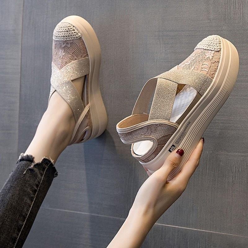 Women Wedge Platform Sandals Bao Tou Sandals Female Autumn Fashion Thick Bottom Fashion Casual Sandals Footwear Zapatos De Mujer
