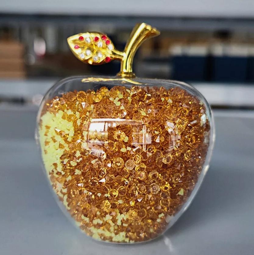 Статуэтка Яблока Блестящий Хрусталь Домашний Декор Украшения на Сочельник Подарок Украшения на Сочельник Домашнее Настольное Украшение 2025