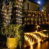 5/10/20M Solar Flower Wreath Tube Rope Light Fairy LED Light String Wedding Outdoor Garden Fence Landscape Lighting
