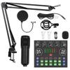 BM800 Condenser Microphone Kit Streaming Voice Changer Microphone Audio Mixer  Studio Recording