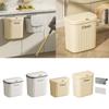 Wall Mounted Trash Can Bin with Lid Waste Bin 8.5/12L Kitchen Hanging Trash Bin Garbage Recycle Dustbin Rubbish Bins