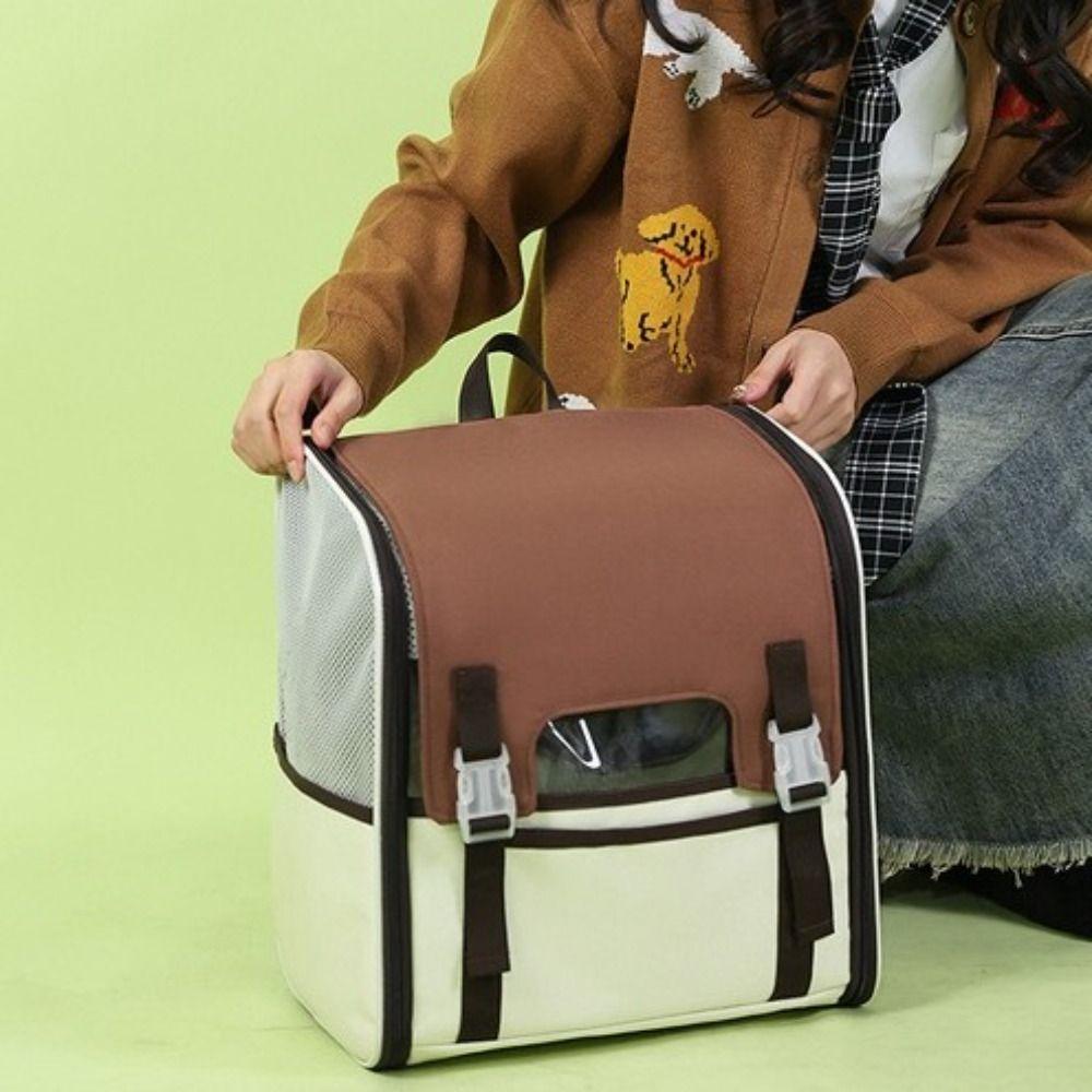 Large Capacity Pet Carrier Backpack Breathable Cat Shoulder Bag Portable Pet Bag Outing