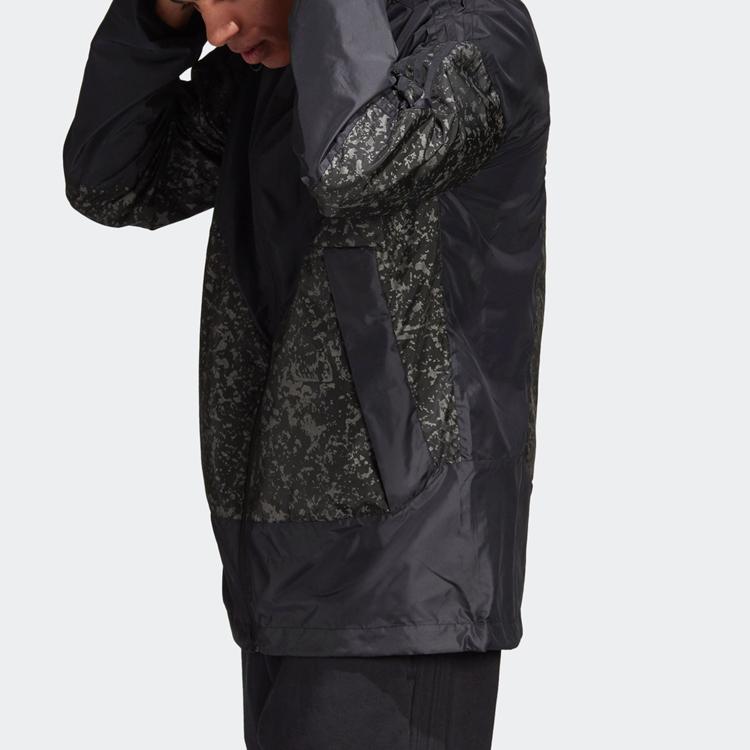 Adidas Оригинальный трилистник с логотипом в стиле пэчворк, повседневная спортивная куртка с капюшоном, мужские куртки черного цвета DW5170