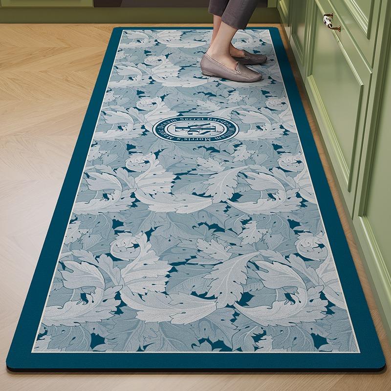 Kitchen Carpet Absorbent Floor Mat Pvc Diatom Mud Mats Home Decoration American Retro Flowers Rug Bathroom Non-slip Area Rugs