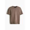 H M sliM FiT Fine KniT T sHirT Dark Beige