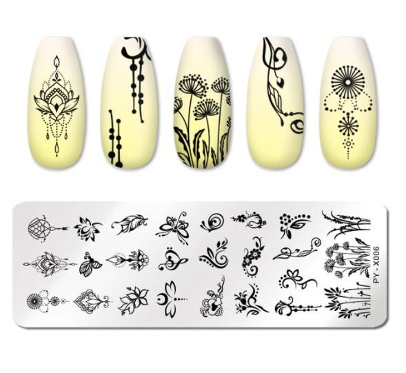 1PC Stainless Steel Printing Nail Stamping Plates Manicure Leaves Maple Template Mold Xmas Snowflakes Nail Art DIY Decorations