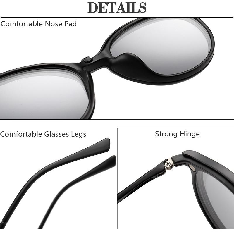 Clip On Sun Glasses Women Driving Eyewear 6 In 1 Polarized Hot Sale Clip High Quality Sunglasses Magnet Magnetic Unisex Travel Optical Accessories
