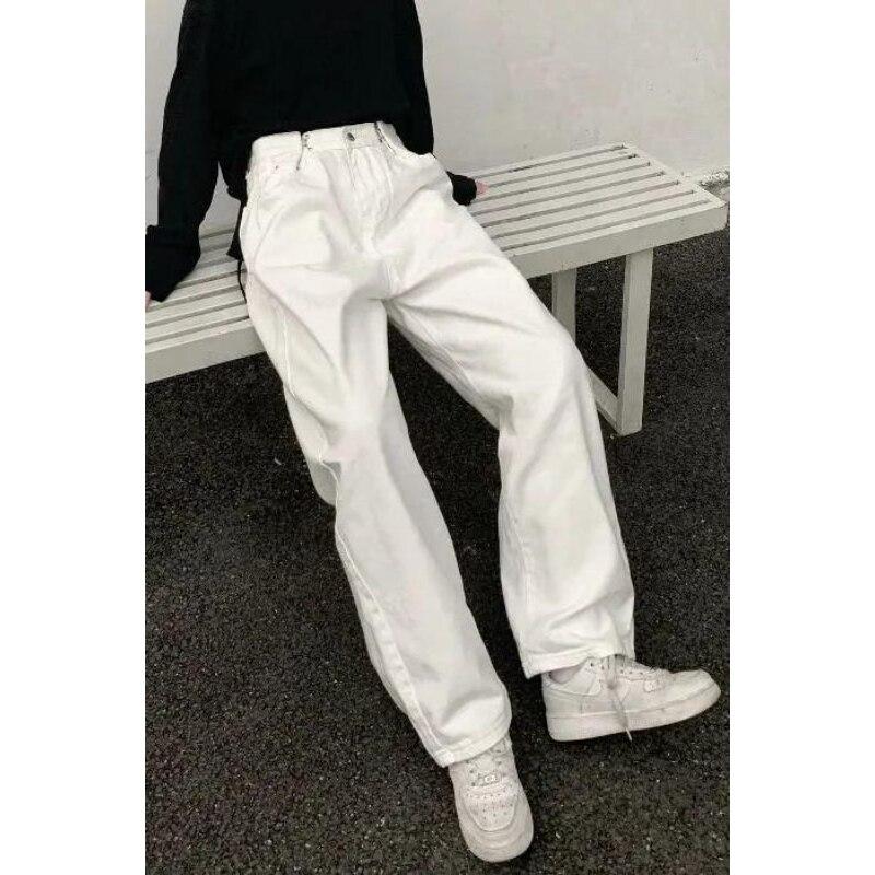 2022 Autumn Winter Fashion Korean Stytle Casual High Street Wide Leg Pant Women Jeans High Waist Harajuku Slouchy Straight Pants