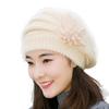 Fashion Womens Flower Knit Crochet  Hat Winter Warm Cap Beret