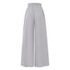 Women's Solid Color Trousers Elastic Belt Wide Leg High Waist Long Culottes