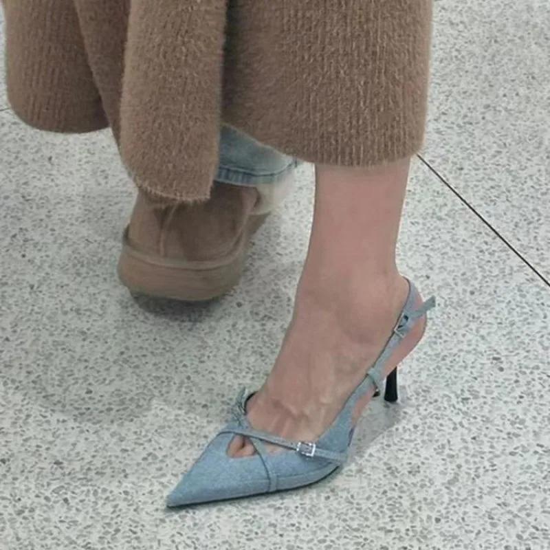 Fashion Shoes for Women 2024 Hot Sale Slip-on Women's High Heels Fashion Dress Pumps Women Pointed Toe Thin Heels Women's Sandals