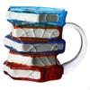 Books Stack Coffee Cup Accessories Colorful Reading Bookish Items Supplies for Book Lovers Writer