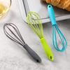 Silicone Egg Beater Manual Egg Whisk with Non-slip Handle Handheld Silicone-coated Wire