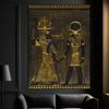 Black Golden Horus Egyptian Temple Stele 3D Canvas Poster Print Wall Art Pharaoh God Picture for Living Room Home Decor Cuadros