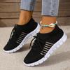 Fashion Summer Mesh Casual Shoes Breathable Slip On Lightweight Sports Sneakers Women Lace Up Fashion Comfortable Walking Shoes