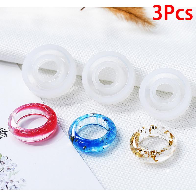 3Pcs Flexible Assorted Silicone Ring Mold For Making Resin Epoxy Jewelry Diy