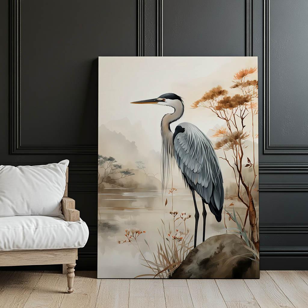 A Walk On the Misty Lake A Walk On the Misty Lake, 30X40 Cm, Gold Aluminum Frame, 230 Gsm Matte Paper