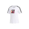 Adidas Neo Casual Sports Striped Print Straight T-Shirt Women Tops White FP7322
