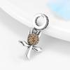 KATAOKA Beautiful Orange Zircon Pendants 925 Sterling Silver Charms Beads Fit Original Kataoka Bracelets Women Jewelry