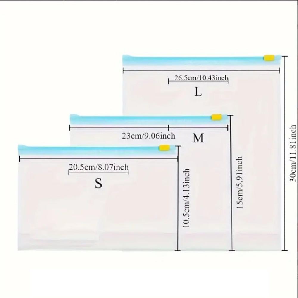 10pcs Reusable Leak-Proof Freezer Bags with Zipper Lock - Keeps Food Fresh, Ideal for Kitchen Organization