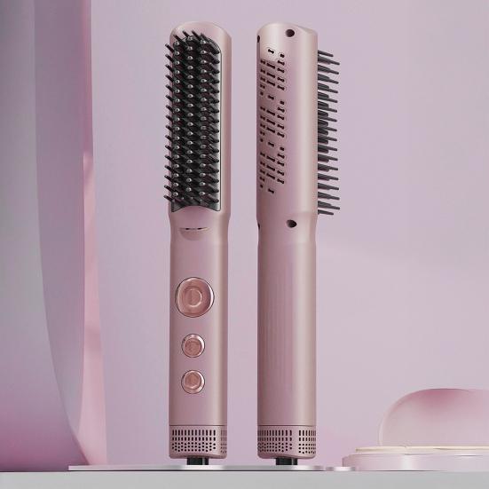 Cold Wind Hair Straightener Brush Temperature Modes Adjustable Fast Heating Portable Travel Electric Hair Straightening Styling Detangling Comb