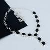 Natural Black Onyx Gemstone Handmade 925 Sterling Silver Necklace, Black Onyx Silver Necklace For Wife, Unisex Necklace, Wadding Gift