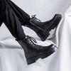 2024 Autumn/Winter Black High-Top British Style Men's Round Toe Thick-Soled Martin Boots