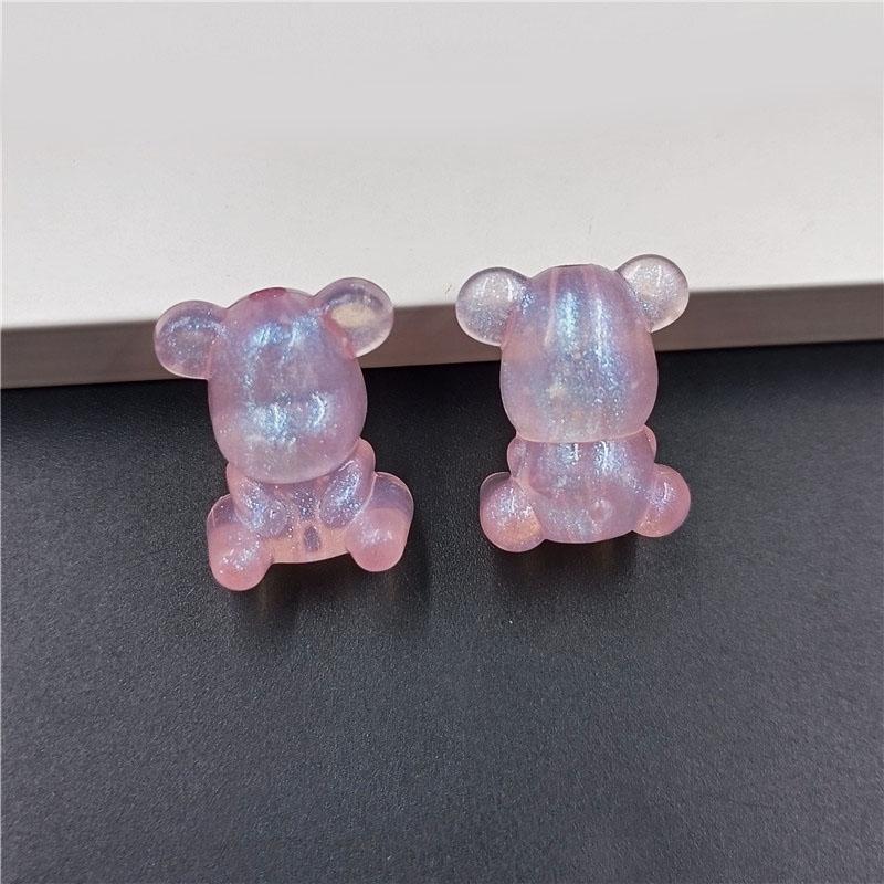 Home Party Supplies Acrylic Shimmer DIY Jewelry Accessories Creative Handmade 10pcs Beads Bear Necklace Making Materials Luminous Bracelet