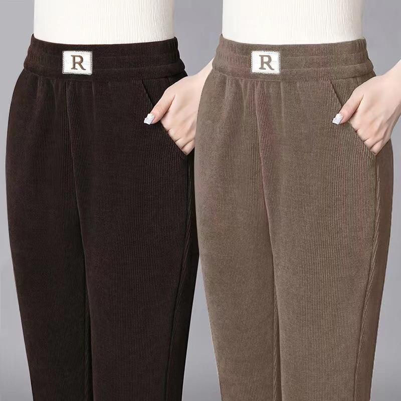 Thickened Chenille Pants Women's High Waist Casual Pants Plus Size Women's Pants Straight Pants Harem Pants Fleece-linedstraight Pants