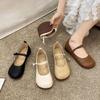 Fairy Wind Mary Jane Single Shoes Women's Spring New Versatile Flat Bottom Big Head Doll Shoes Pregnant Women Non-slip Doudou Shoes