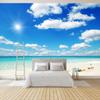 Romantic Seaside Beach Sunshine Landscape 3D Stereo Photo Mural Wallpaper Living Room Sofa Dining Room Backdrop Murals Home Decor