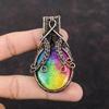 Rainbow Solar Quartz Druzy Pendant Copper Wire Wrapped Pendant Copper Jewelry Handmade Pendant Engagement Gift Wire Wrapped Gemstone Jewelry