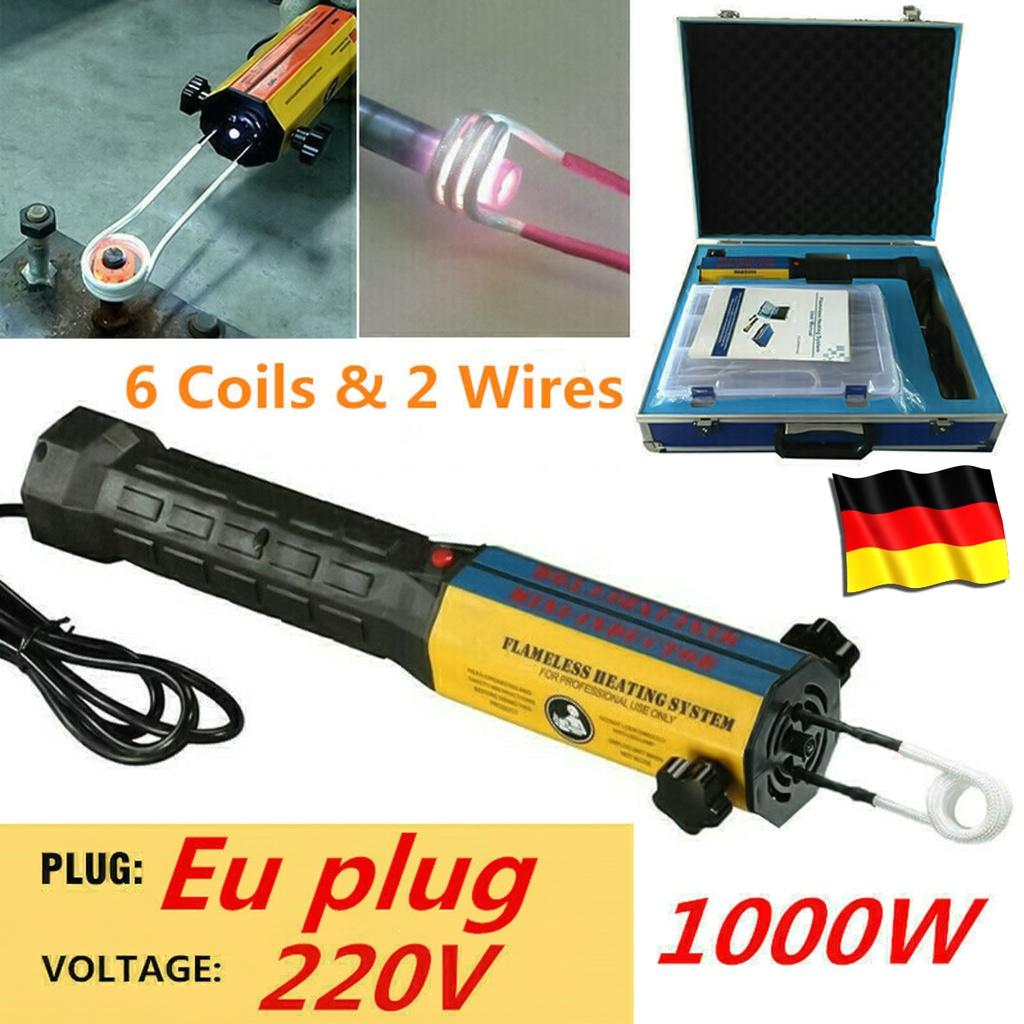 1000W 2 Wires Flameless Magnetic Induction Heater Bolt Remover Car Repair Tool Mini Induction Heater with 6 Coils Tool Kits