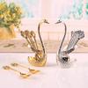 Stainless Steel Swan Spoon Set Creative Swan Base Holder With 6 Spoons Coffee Spoon Ice Cream Spoon Dessert Spoon Set