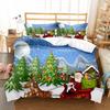 Happy Christmas Bedding Set 3D Printed Santa Claus Duvet Cover Set King Queen Single Double Size Kids Bedding Set No Sheet Gift