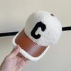 Autumn Winter Women Letter Embroidered Lamb Wool Baseball Cap Outdoor Leisure Teddy Warm and Cold Proof Duck Tongue Hat