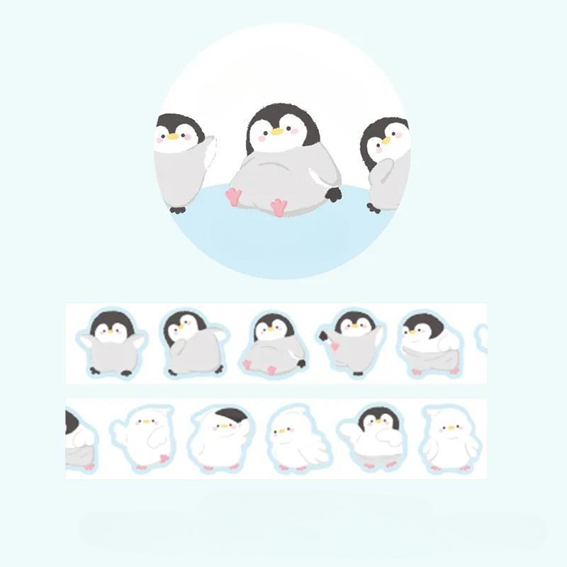 Pre-Cut Animals Washi Tape Set Cute Kawaii Cat Rabbit Panda Dog Penguin Decorative Masking Label Stickers for Arts DIY Crafts