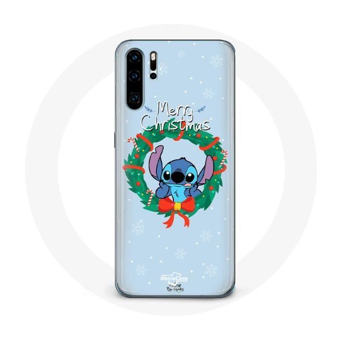 Case for Huawei P30 Stitch Snow Merry Christmas Blue
