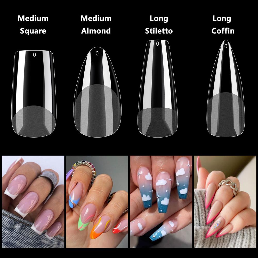 Shape Gel Nail Tips Soft Gel Full Cover Nail Tips Soft Gel Nail Extension