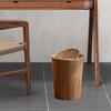 Lidded Wood Trash Basket for Household Use