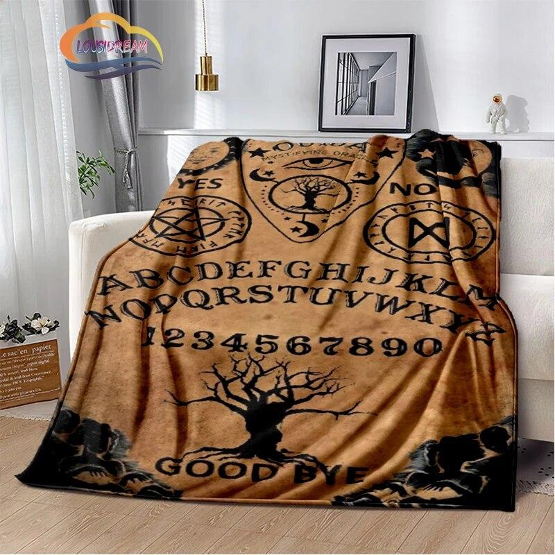 Satanic Gothic Witchcraft Blanket Ouija Board with Hands Occultism Flannel   Soft Four Seasons Portable Camping