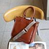 Top Layer Cowhide Handbag Vegetated Leather Crossbody Bag Vintage Genuine Leather Women's Bag Tote Bag