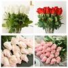 10/20pcs Real Like Artificial Roses Bud Latex Real Touch Bouquet Flowers Wedding Home Decorations