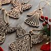 Wooden Angel Christmas Ornaments Rustic Angel Hanging Ornament with Hollow Design
