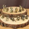 Antique Miniature Animal Ornaments Figurines Vintage Brass Mini Animals Statue Desk Ornaments Home Feng Shui Decor Crafts