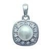 [I9083] - Silver Pendant 'Catherine' Silver White (rhodium-plated) - 10x10 Mm