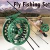 Fly Fishing Rod and Reel Combo Carbon Fiber 4 Section Fly Fishing Pole Green Fly Fishing Reel Set