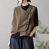 Retro Ladies Vest Casual Jacket Short Waistcoat Spring and Autumn Loose All-match Top Waistcoat