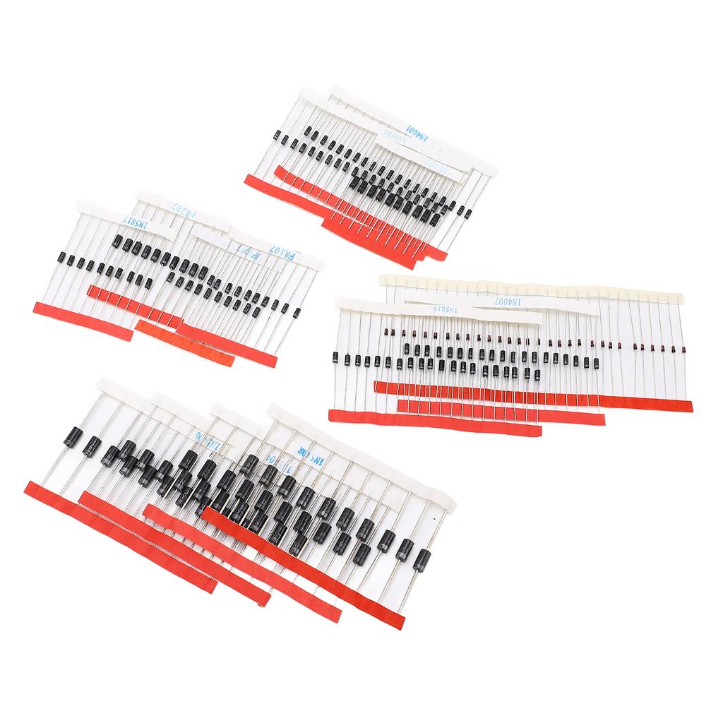 200PCS Rectifier Diode Assorted Kit Semiconductor Low Noise High Stable Rectifier Diode for
